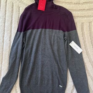 Calvin Klein Turtleneck Sweater in Purple and Gray